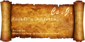 Csikós Julietta névjegykártya